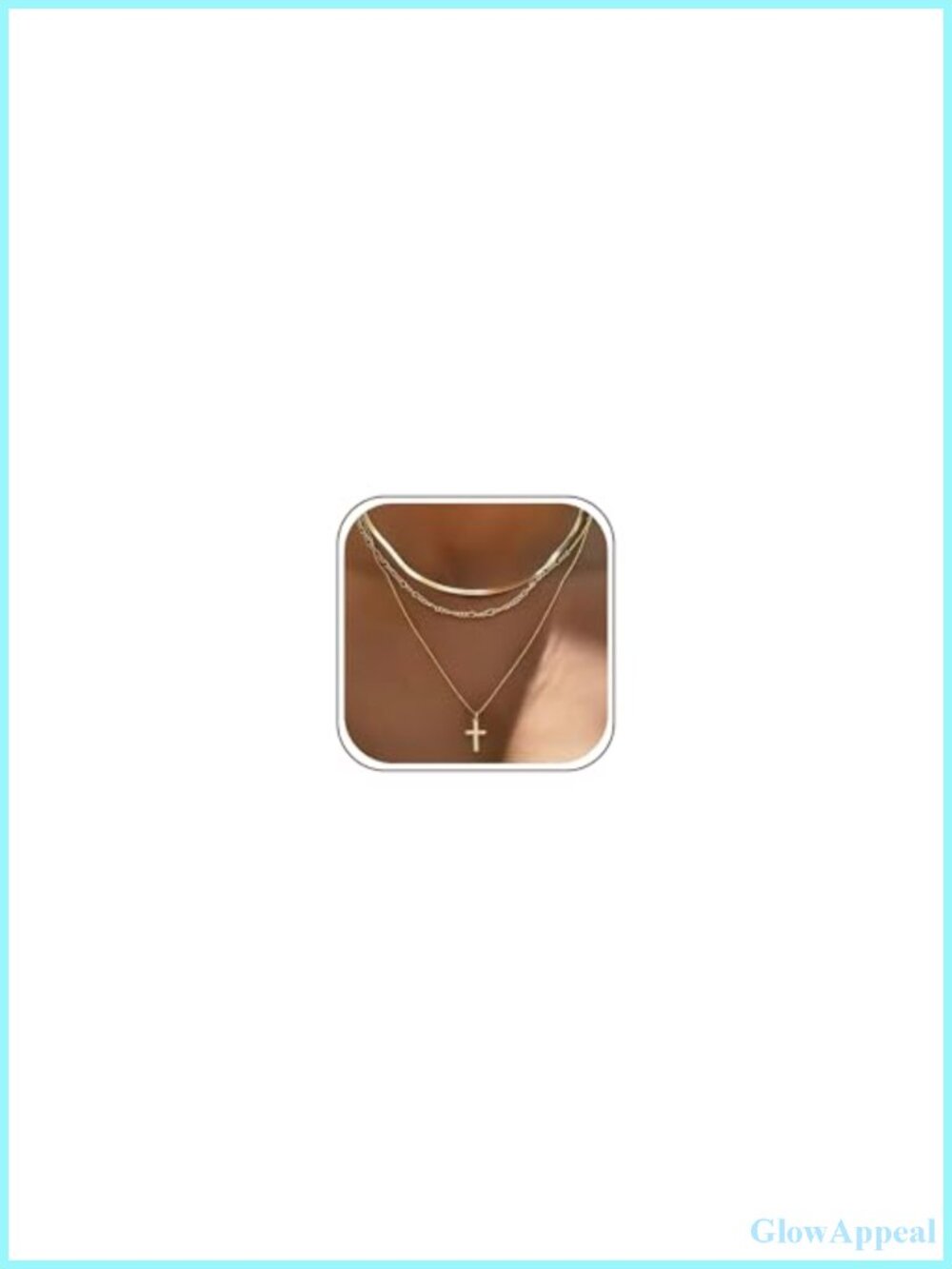 14K Gold Plated Layered Pendant Necklace Set Dainty Stackable Paperclip Box